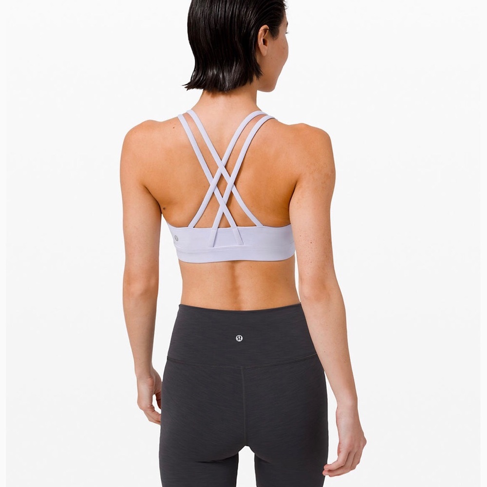 Lululemon LIGHT BLUE energy bra longline size: 4